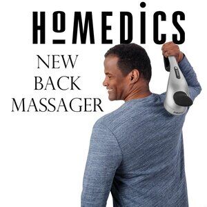 NEW Homedics Cordless Back Massager Neck Shoulders Percussion Massager with Rech